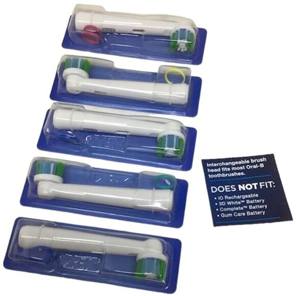 Oral B Electric Toothbrush Head Interchangeable Brush Battery Lot 5 NEW Genuine - Picture 1 of 5